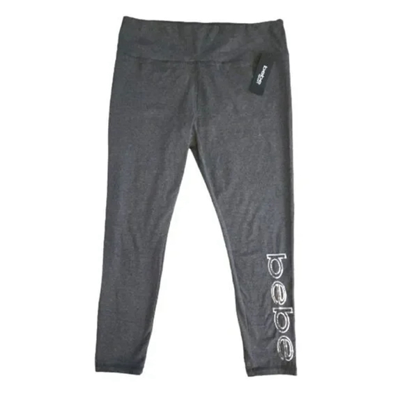 Bebe Sport Charcoal Sequin Leggings Plus 1X - Picture 1 of 5